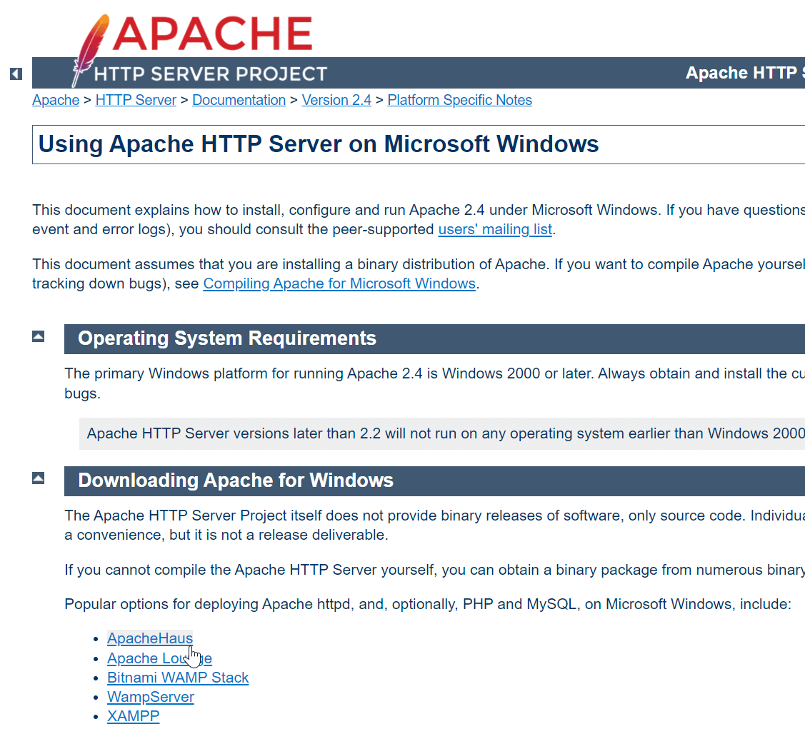 Apache網頁伺服器：Windows下載binary檔案，終端機執行安裝 5