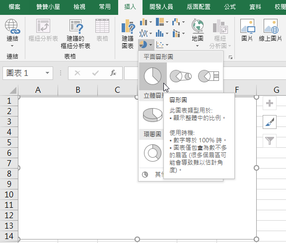 Excel設定主副座標軸標籤，營收占比雙層圓形餅圖 3