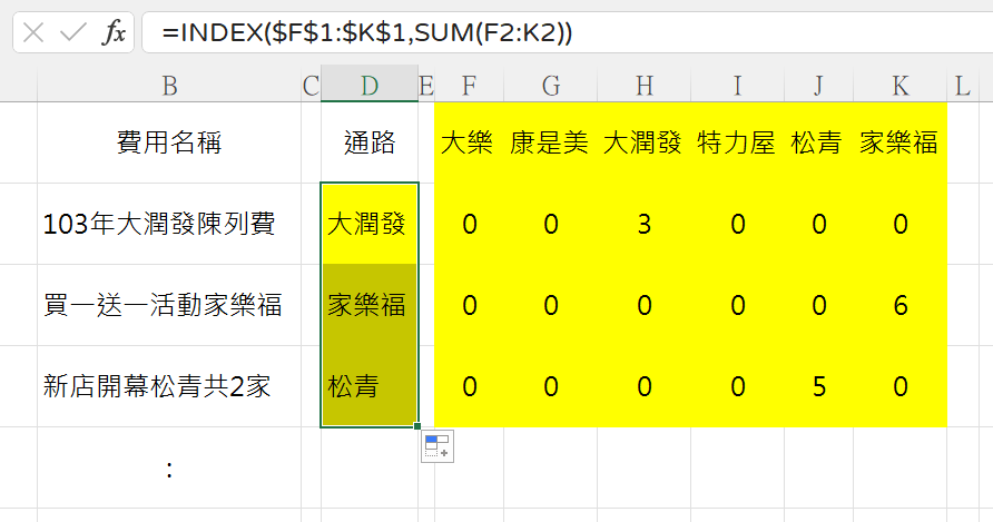 Excel搜尋關鍵字回傳：INDEX與FIND函數公式查找分類 15