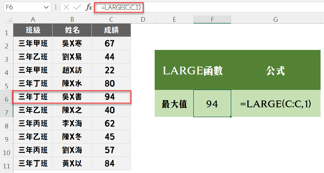 Excel函數教學：MAX、LARGE、LOOKUP查找最大值 5